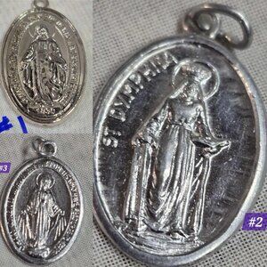 Small Silver Saint Medallions 3 pcs Incl. Saint Dymphna